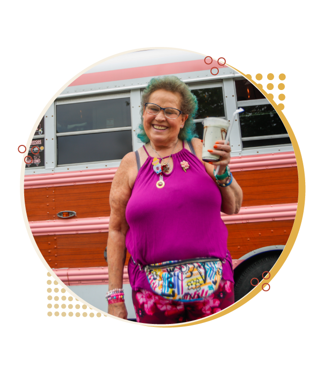 woman holding ice cream